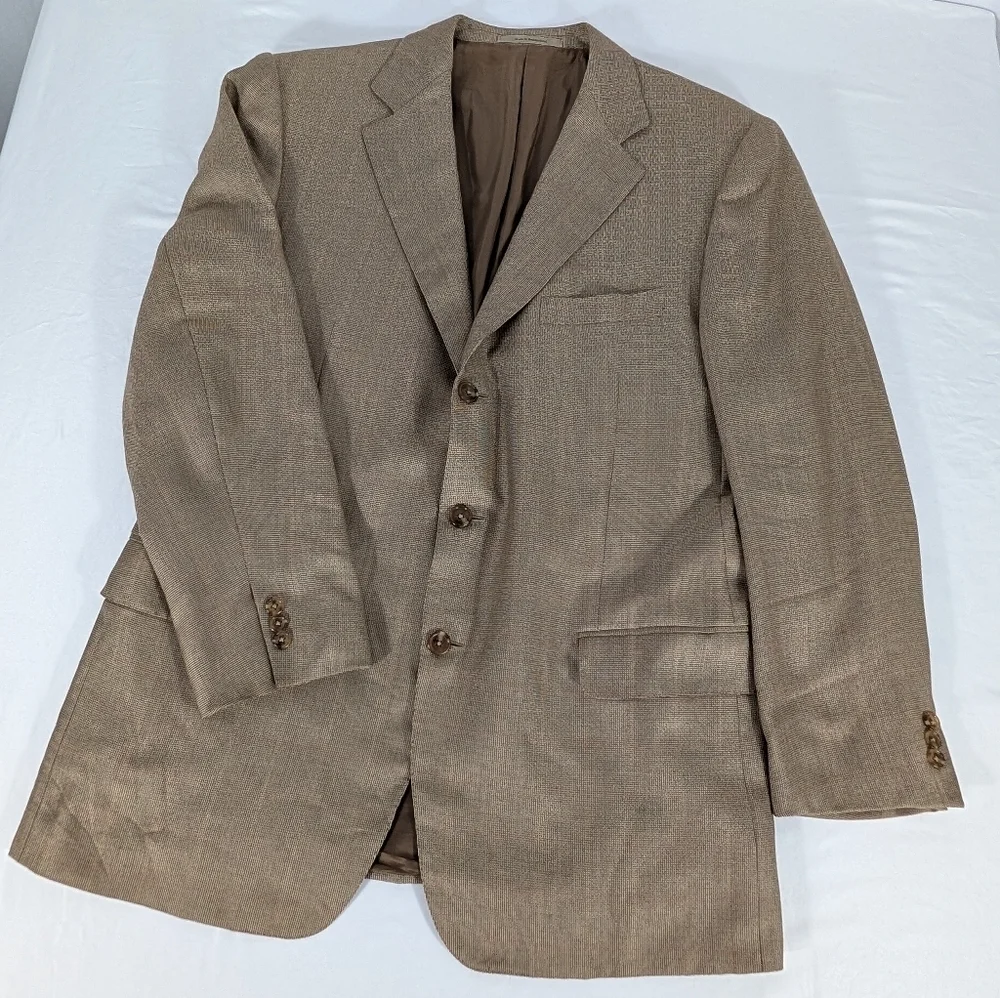 Ermenegildo Zegna Men's Classic Silk & Cashmere Blend Brown Blazer Size 46R